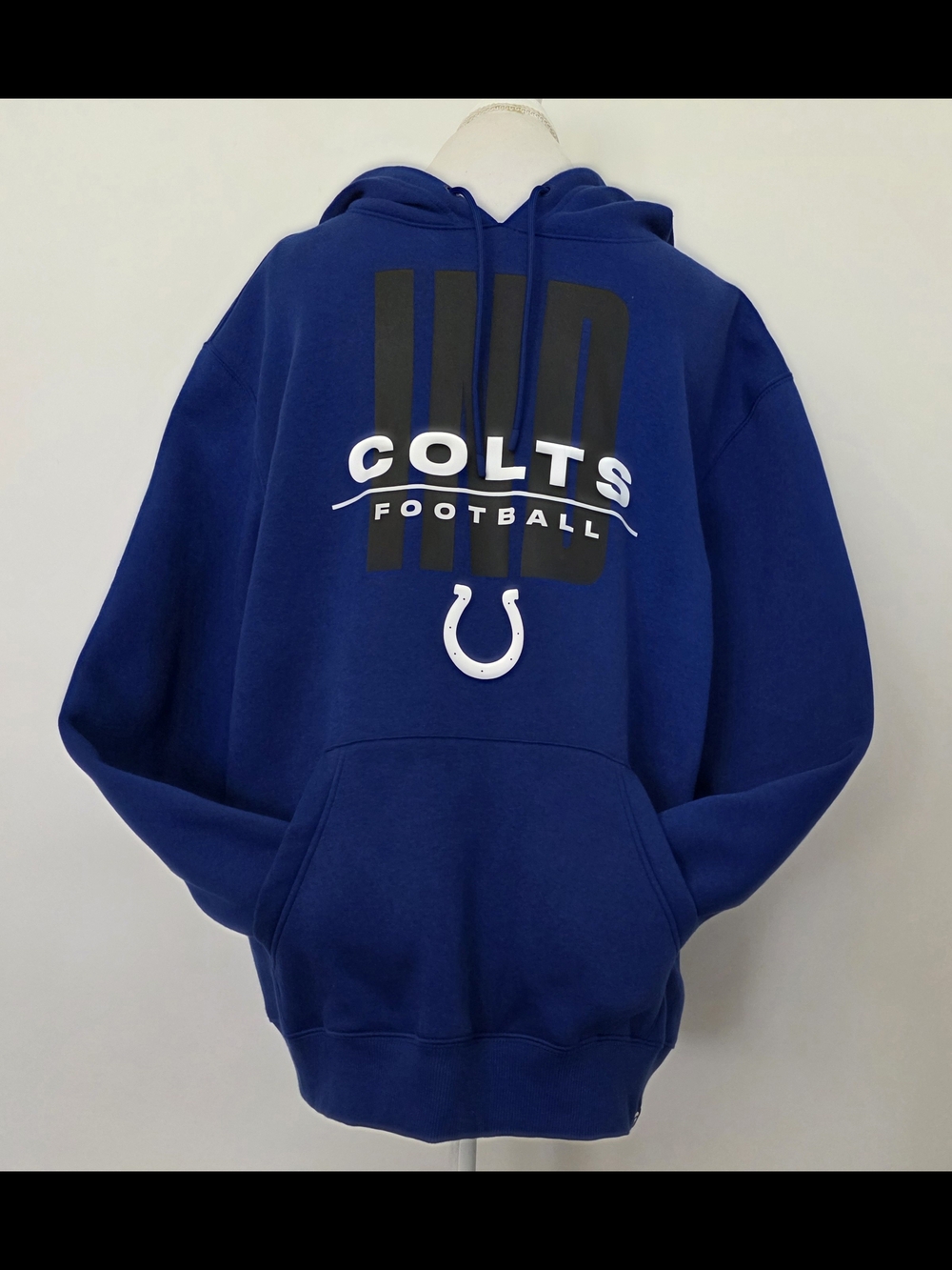 Men’s NFL Indianapolis Football Colts Blue Pullover Hoodie Size L Fanatics NEW